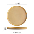 Axyaa Round Ceramic Steak & Dessert Plates Set - Vintage Restaurant Tableware