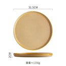 Axyaa Round Ceramic Steak & Dessert Plates Set - Vintage Restaurant Tableware