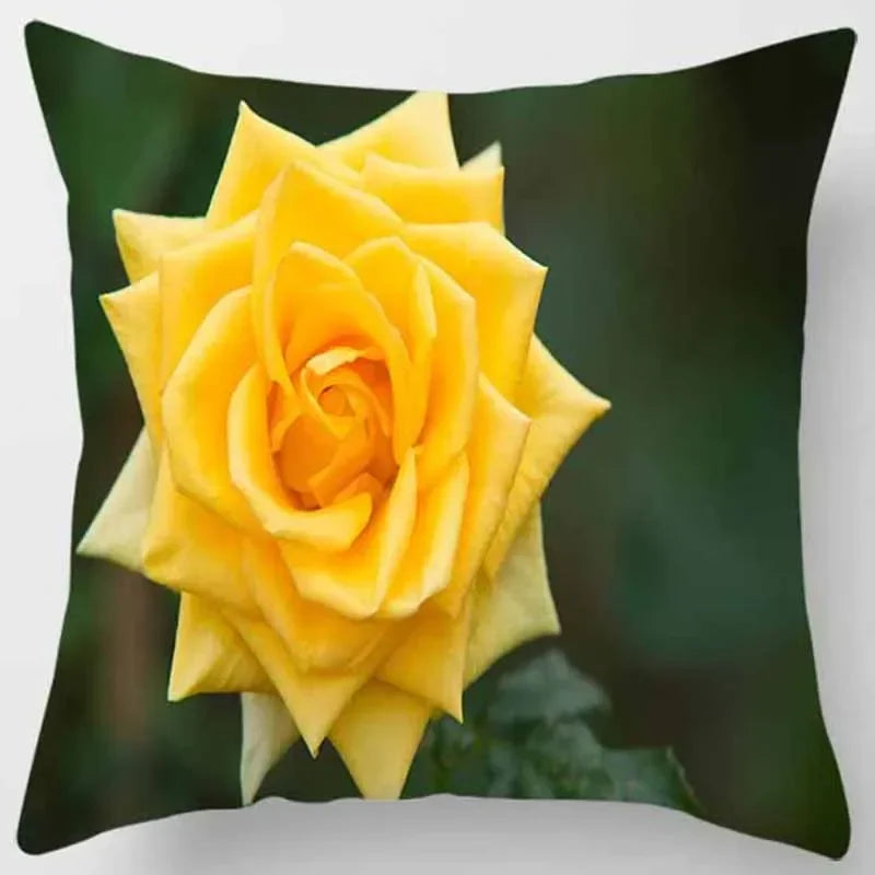Axyaa Rose Series Yellow Pink Flowers Pillowcase Home Decor