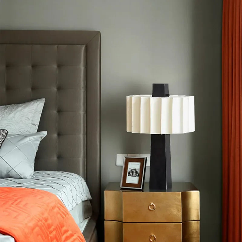 Axyaa Black Vertical Table Lamp: Scandinavian Minimalist Design for Bedroom, Study & Living Room