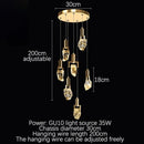 Axyaa Modern Diamond Crystal Chandelier LED Hanging Light Gold Home Decor