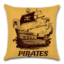 Axyaa Pirate Treasure Map Magnifier Print Throw Pillow Cover 45X45CM