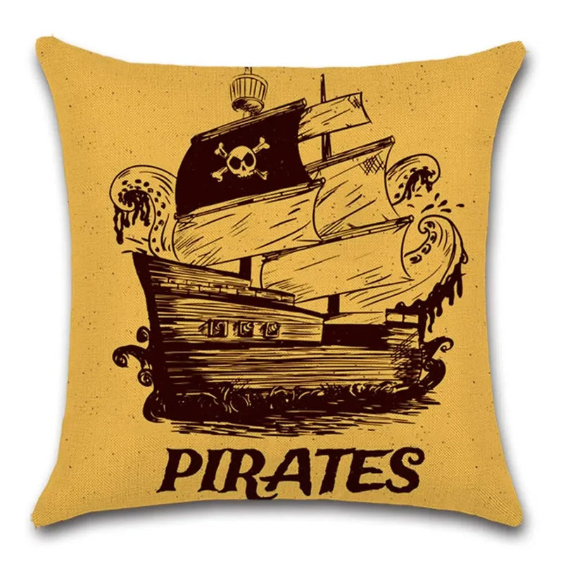 Axyaa Pirate Treasure Map Magnifier Print Throw Pillow Cover 45X45CM