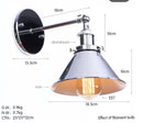 Axyaa Vintage Silver Wall Lamp Sconces Industrial Home Lighting