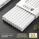 Axyaa Ceramic Chopsticks Set: Anti-Slip, Food Grade Flowers, Antibacterial, Mildew Resistant