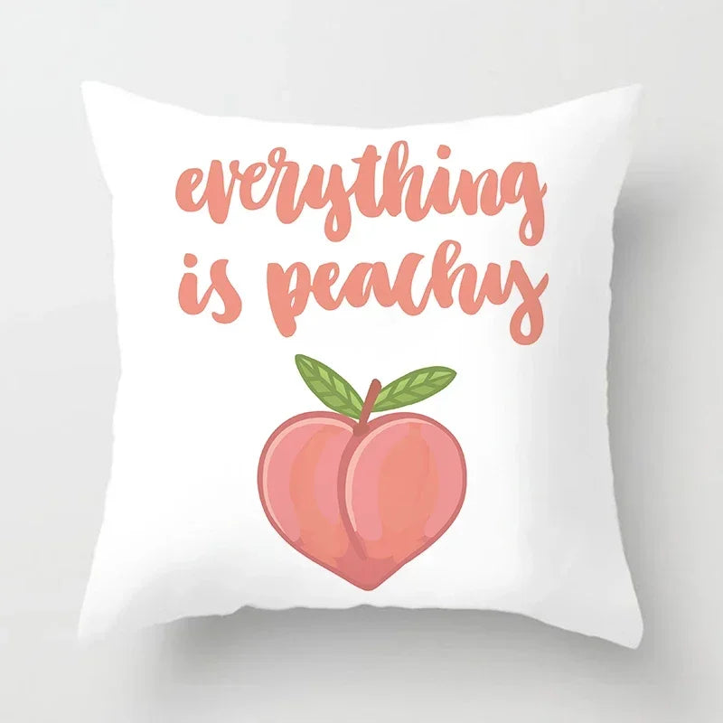 Peachy Pink Pattern Cushion Cover 45X45CM for Sofa Decor by Axyaa