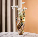 Axyaa Crystal Glass Vase Gold Enamel European Decoration Housewarming Gift