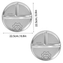 Axyaa Stainless Steel 3 Compartment Round Dinner Plate, Stackable Fruit Salad Tray