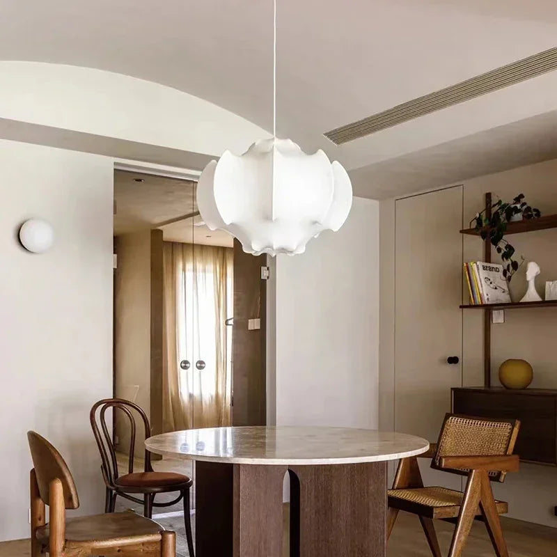 Axyaa Silk Ceiling Lamp: Japanese Wabi Sabi Chandelier for Loft Living Room & Bedroom