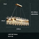 Axyaa Golden Chrome Silver Crystal LED Chandelier for Dining Room