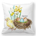 Axyaa Easter Bunny Egg Floral Print Pillowcase