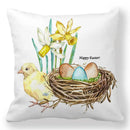 Axyaa Easter Bunny Egg Floral Print Pillowcase