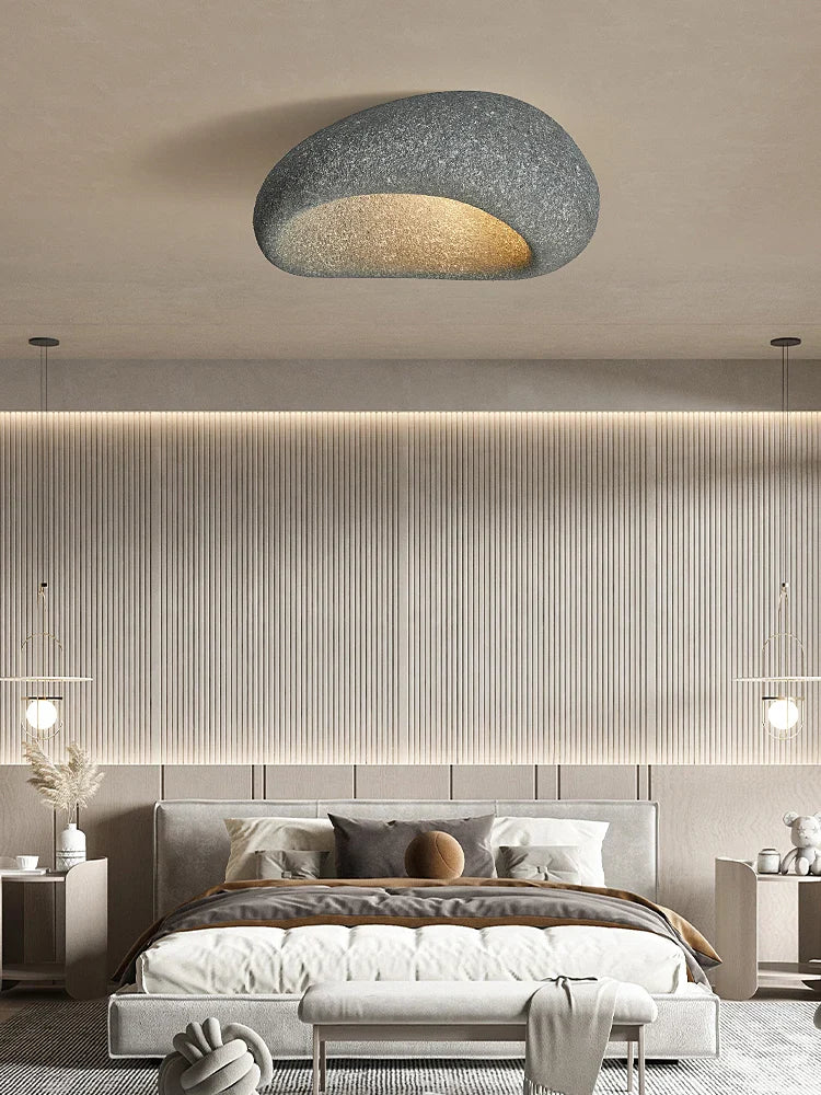 Axyaa Wabi Sabi Cream Ceiling Lamp: Simple Modern Design for Bedroom, Living Room, Dining Room