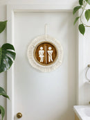 Axyaa Macrame Toilet Sign Wall Decor, Men & Women Bathroom Symbol Plaque