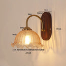 Axyaa Walnut Wood LED Wall Light Sconce Fixture with Pull Chain Switch