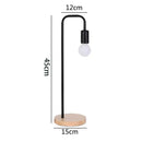 Axyaa Nordic Wooden Desk Lamp Vintage Iron Rod Table Lamps
