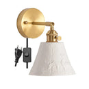 Axyaa Elk Ceramic Lampshade LED Wall Sconce, Nordic Modern Lighting for Bedroom, Bathroom