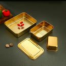 Axya Golden Square Plate Set with Mesh Net - 304 Stainless Steel