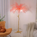 Axyaa Nordic Feather Floor Lamp - Retro French Style for Living Room and Bedroom