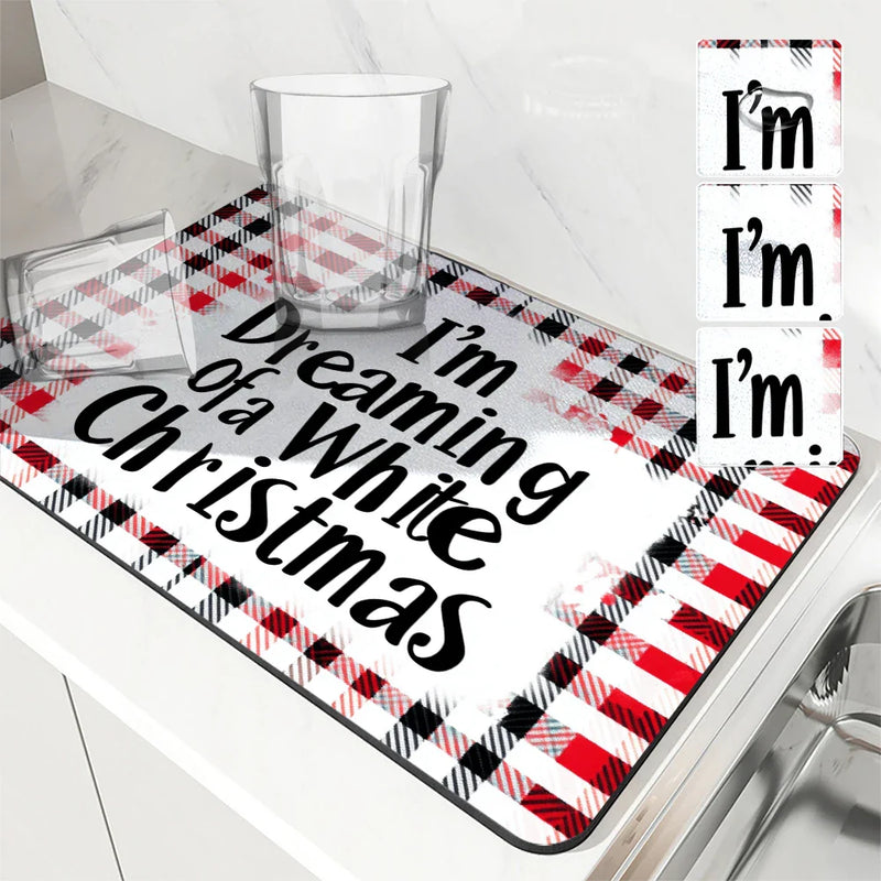 Axyaa Christmas Diatom Mud Kitchen Drain Pad Set