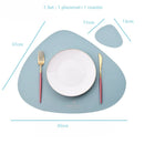 Axyaa Faux Leather Placemats & Coasters Set for Dining Table - Waterproof & Washable