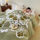 Axyaa 5D Butterfly Embossed Fleece Blanket | Queen Size | Thick & Cozy Plush Bedspread