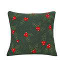 Axyaa Christmas Velvet Embroidered Cushion Cover for Festive Home Decor