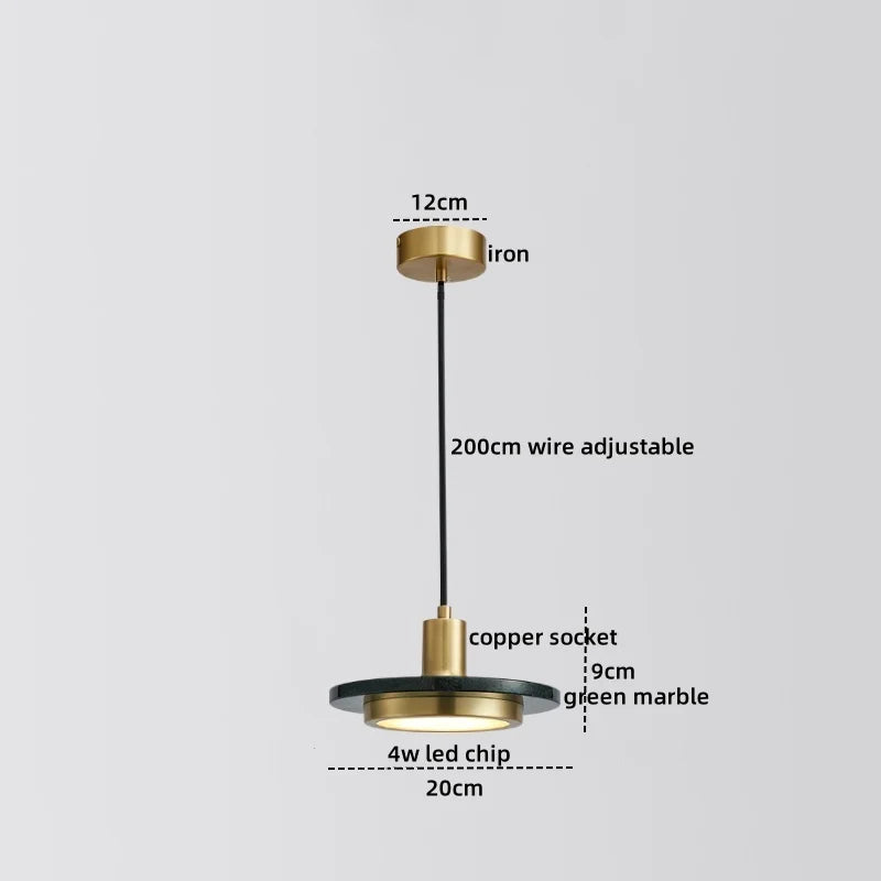 Axyaa Modern LED Marble Pendant Lamp for Luxury Home Decor