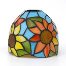 Axyaa 6 Inch Stained Glass Mediterranean Style Lampshade for Fan, Wall, or Chandelier