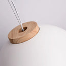 Axyaa Nordic Walnut Dome Pendant Light - Minimalist LED Lighting for Home Office Dining