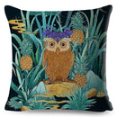 Axyaa Dragon Fox Firebird Linen Cushion Cover 45*45cm