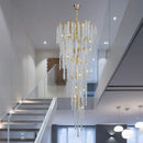 Axyaa Crystal Chandelier: Modern Home Stair Pendant Lamp for Living Room & Interior Lighting