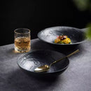 Axyaa Moon Pattern Ceramic Deep Plate for Salad, Soup, and Dessert
