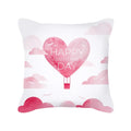 Axyaa Happy Valentine's Day Pink Pillowcase - Cute Square Cushion Cover