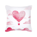 Axyaa Happy Valentine's Day Pink Pillowcase - Cute Square Cushion Cover
