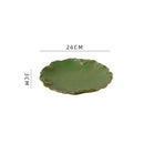 Axyaa Lotus Leaf Ceramic Dinner Plate Set - Japanese Style Tableware
