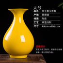Axyaa Yellow Glazed Ceramic Vase - Elegant Home Décor and Craft Decoration