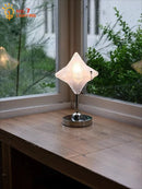 Axyaa Vintage Star Table Lamp with USB Charging - Artistic Glass Shade Bedside Light