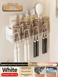 Axyaa 3-in-1 Bathroom Organizer: Toothbrush, Toothpaste, Electric Brush Holder Shelf Rack