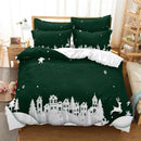 Axyaa Santa Snowman Christmas Quilt Cover Set - Double King Bedding