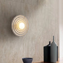 Axyaa Wabi-Sabi Round Resin Wall Lamp - White Spiricle Art Light for Corridor and Aisle