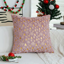Axyaa Hot Stamping Elk Pink Plush Christmas Cushion Cover - 30x50cm / 45x45cm