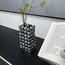 Axyaa Geometric Crystal Ball Silver Ball Vase for Floral Arrangement & Home Decoration