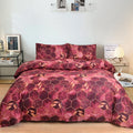 Axyaa Grey Cube & Gold Leaf Double Comforter Set