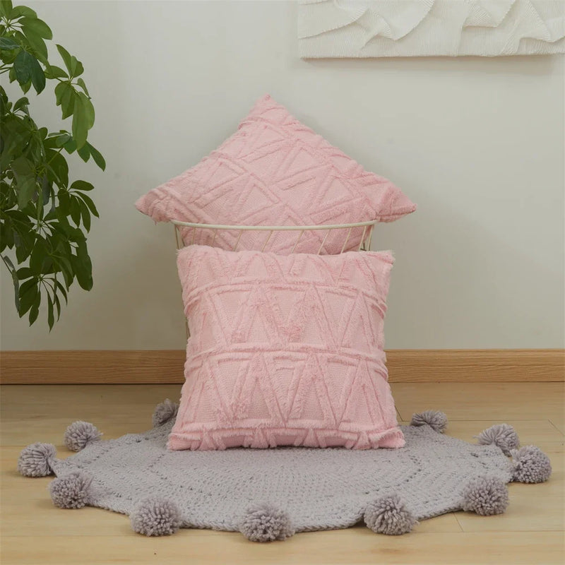 Plush Autumn Cushion Cover Set by Axyaa - 45x45cm and 30x50cm Sizes