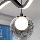 Axyaa Glass Ball Strip Pendant Light - Dimmable Mid Century Chandelier