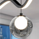 Axyaa Mid Century Glass Ball Pendant Chandelier for Living & Dining Room