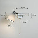Axyaa LED Wall Lamp Adjustable Telescopic Arm Home Decor Bedside Bedroom Switch Reading