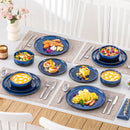 Axyaa Blue Klin Change Glaze Dinnerware Set - 12/18 Piece Plates & Bowls