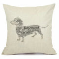Axyaa Christmas Sausage Style Cushion Cover | Festive Dog Decorative Pillow Cover 45x45cm